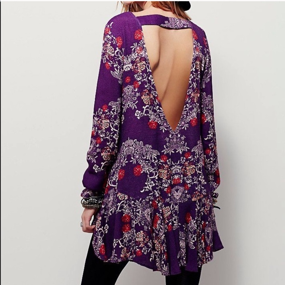 Free People Smooth Talker Open Back Mini Tunic